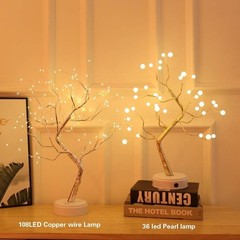 DIY LED Desk Bonsai Tree Light Table Decor 108 LED Home Bedroom Touch Switch
