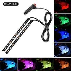 Universal Car LED Strip Light, USB Port Auto Interior Decorative USB, Red
