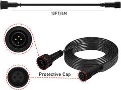 13Ft Smart Outdoor String Lights Extension Cord,4M Power Cable with 3-Pin Plug，C