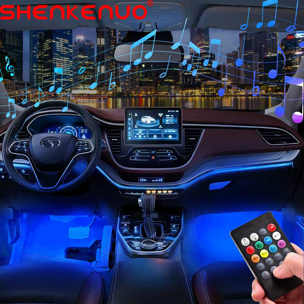 RGB 48Led light strip for Cars Inside Lighting interior Glow Color music control