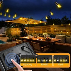 Solar Lights Outdoor Patio Lights: S14 10M 33FT Solar Powered Remote Control …