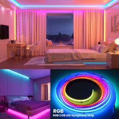 32.8ft RGBIC COB LED Strip Light Addressable WS2811 12V 24V LED Strip 720LEDS/M