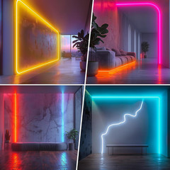 82Ft RGB Led Neon Rope Light, IP65 Waterproof Led Neon Strip with Brightbess Adj