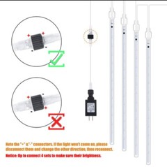 192 LED 8 Tubes Lights Meteor Shower Rain Tree String Light Garden Party Outdoor