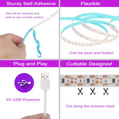 USB Black Light Strip, 6.6Ft UV LED Lights for Party, Room, Decorations