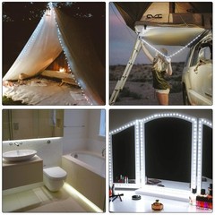 16.4FT Daylight White LED Strip Light with USB Plug+Battery Box Operated, 6000K