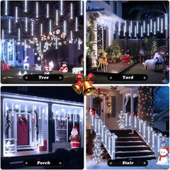 Meteor Shower Lights Rain Drop Snowfall Icicle String Lights for Xmas Tree