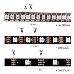 1-5M 5V WS2812B 5050 RGB LED Strip Light 144 150 300 Leds Individual Addressable