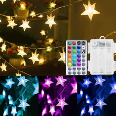 20Ft 40LED Color Changing Star String Lights with Remote for Bedroom Kids Room
