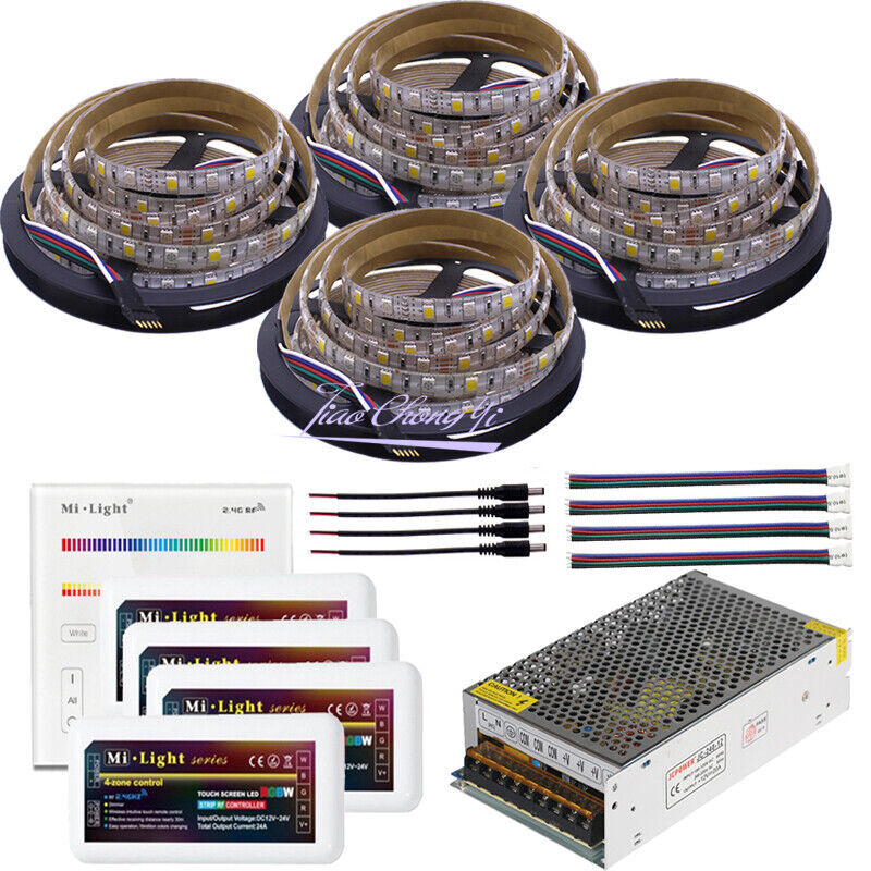 5-20M 5050 RGBW LED strip strip with 2.4G B4 Wall Mount Led Panel Remote +Power