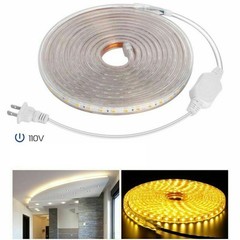 110V 5050 LED Strip Light 60leds/m Outdoor Rope w/ US Plug for lighting Project