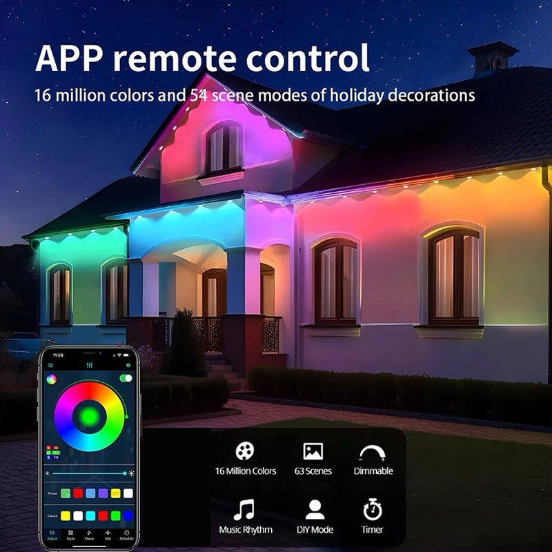Permanent Outdoor Lights, Smart LED Outdoor Christmas Strip Lights for House,…