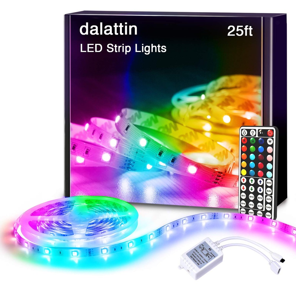 dalattin Led Lights for Bedroom 25ft RGB 5050 Strip 25 ft, Multicolor