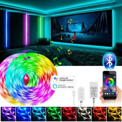 16ft 100ft LED Strip Light Music Sync Bluetooth 5050 RGB Room Light w/ Remote US