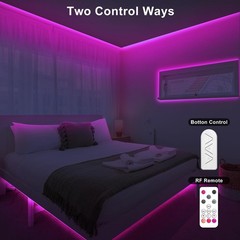 32.8 Ft Pink COB LED Strip Lights RF Remote Dimmable Bright Adhesive Indoor
