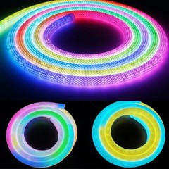 5V RGB IC 360 Degree Round Reticulate LED Neon Light Strip Waterproof Flexible