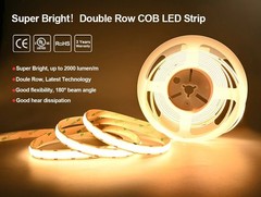 Double Row COB LED Strip 600 LEDs/M 24V Flexible FOB LED Tape Light For Decor