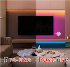 Tira LED RGB25FT con control remoto y app, brillo ajustable para decoración
