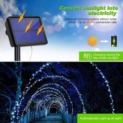 Solar String Lights Outdoor Waterproof, 2 Pack Each 72FT 200 LEDs Solar （Blue）