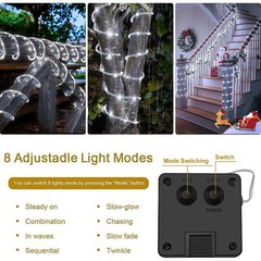 Solar Rope Tube Lights Waterproof Outdoor LED PVC Fairy String Cool Light Garden