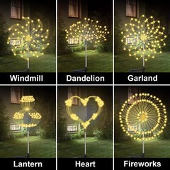 150LED Solar Firework Lights Fairy Starburst Lamp Outdoor Garden Path Xmas Decor