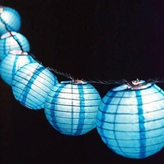 Fantado 4″ Turquoise Round Shaped Party String Lights by PaperLanternStore