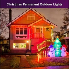 Smart Permanent Outdoor Lights 50 Ft 36 LEDs IC+RGB Eaves Lights for House Decor