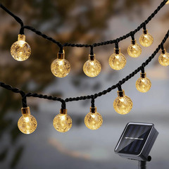 Solar String Lights Outdoor Waterproof IP65 9.3 Feet Patio Lights with 20 LED Cr