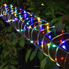 Solar Rope Lights Outdoor Tube Fairy String Lights Waterproof Garden Patio Decor
