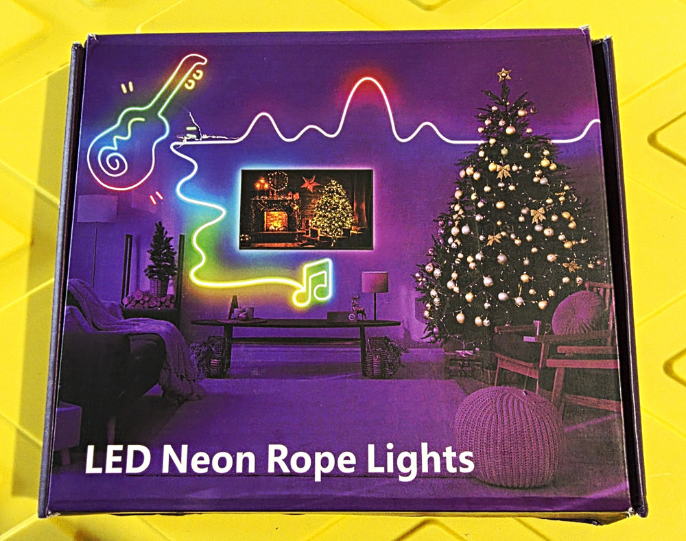 LED Neon Rope Light 32.8ft, Remote Control, White, Indoor Bedroom Decor