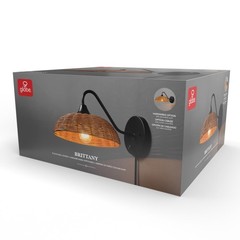 Globe Electric Plug-in Or Hardwire Wall Sconce, Matte Black, Paper Twine Shade