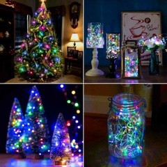 Color LEDs Solar Operated Mini Copper Wire String Fairy Lights Xmas Party Decora
