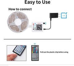 RGB Led Strip Lights with 60 Keys Remote and App Control, 100ft Roll.