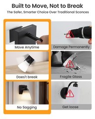 Neporal Carryglow Battery Operated Wall Sconce Peel And Stick No Drill Wall