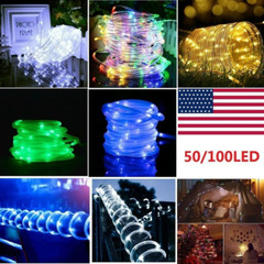 Solar Rope Lights Outdoor LED PVC Tube Fairy String Light For Garden Party Decor