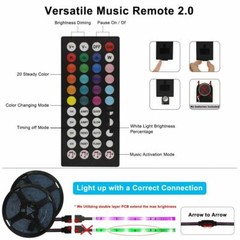 16.4 ft 65.6 ft LED Strip Lights 5050 Music Sync Bluetooth Remote Room Light Kit