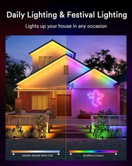 Lumary 16.4Ft Smart Neon Rope Light, Outdoor RGBAICW, Alexa, Waterproof