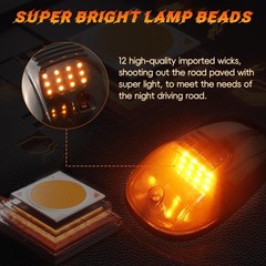Cab Roof Marker Light Black Smoked Lens 12 LEDs Cab Clearance Light 5 Pcs Roo…