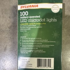 SYLVANIA 100 LED Microdot Rope/Wire Lights Warm White Green Battery V51851-88