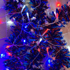 4th of July Decorations-200Led 66Ft Red White Blue String Lights 8Mode Plug | In