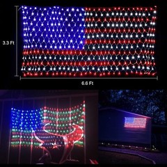 American USA Flag Lights LED United States Outdoor Decoration US Stars Decor New