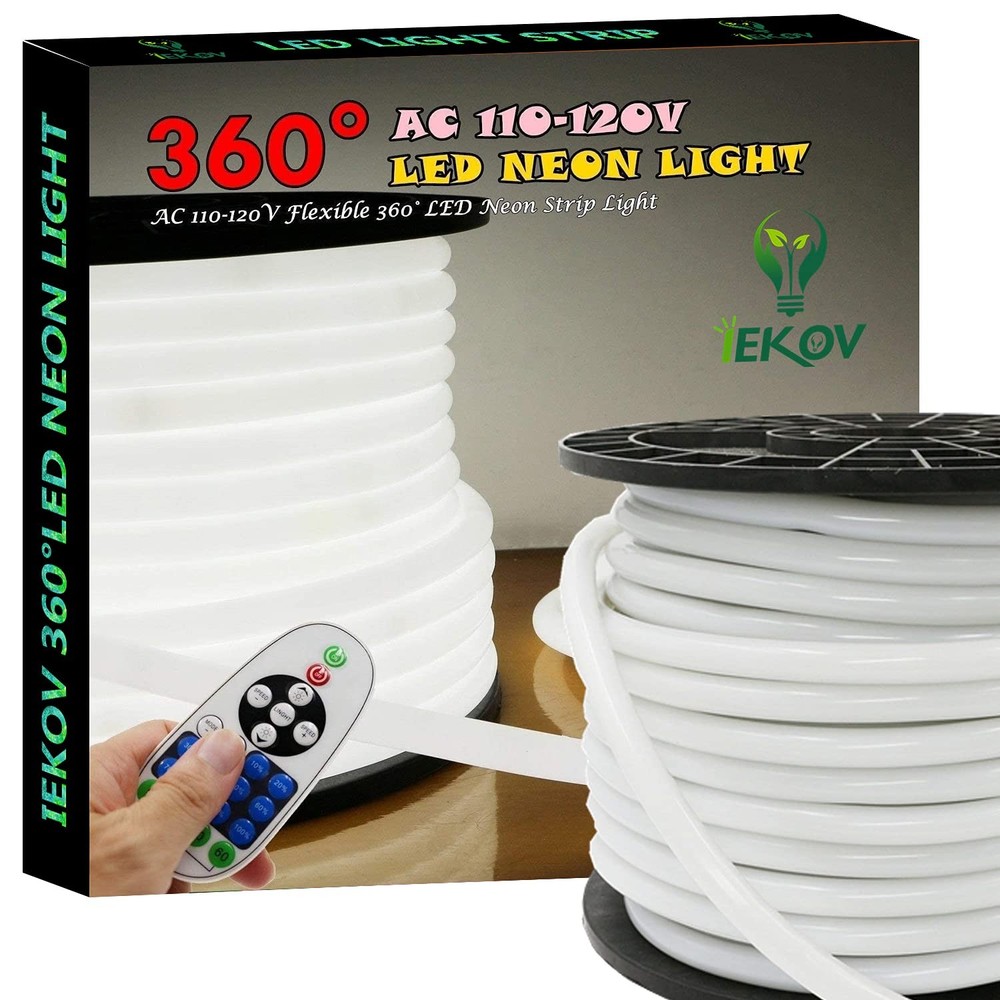 Iekov Upgrade 360 Led Neon Ac 110-120V Flexible 360 Degree Led Neon Strip