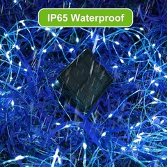 Solar String Lights Outdoor Waterproof, 2 Pack Each 72FT 200 LEDs Solar （Blue）