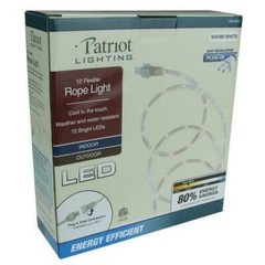 12′ Plug-in WARM WHITE LED Rope Light Plug & Twist Connect Extendable up to 200′