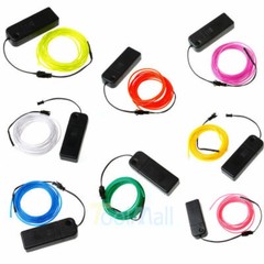 EL Wire Neon Glow String Strip LED Light Rope Controller Car Decor Dance Party