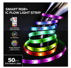 Monster Smart Lighting Indoor LED Light Strip, RGBIC Multicolor Flow LED Lights