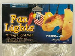 Vintage Lighthouse Blow Mold String Light Set Fun Lights Primal Lite Artline 02′