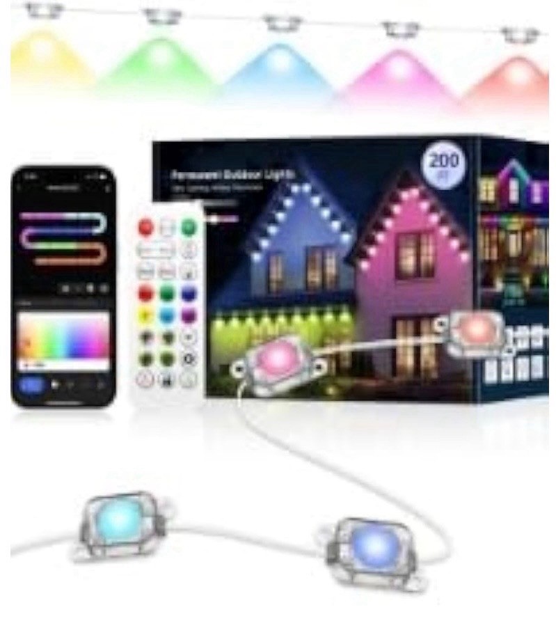 Permanent Outdoor Lights 200ft W/100 LED Smart IC+RGBCW APP + Remote Control NEW