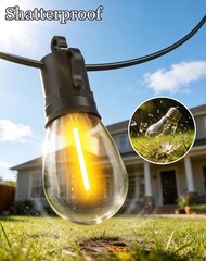 50ft Solar Powered Lights Outdoor Waterproof String Lights Outside Patio Yard