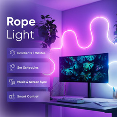 Smart LED Rope Light, 16.4Ft Multicolor Lightstrip with Music Sync & Voice Contr